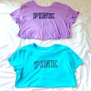 Victoria’s Secret PINK T shirt size large lot bundle set of TWO T shirts